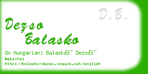 dezso balasko business card